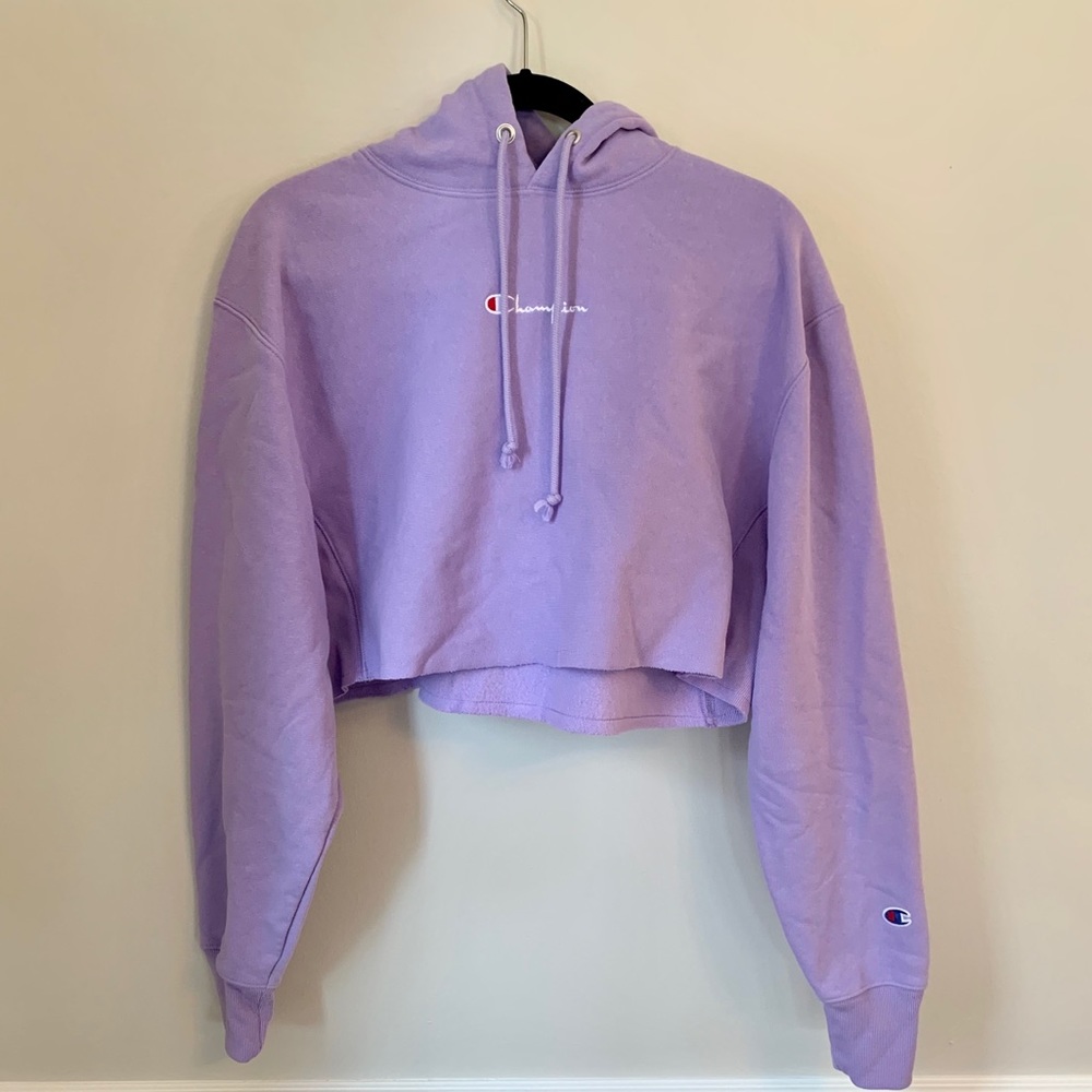 Cropped Purple Champion Hoodie